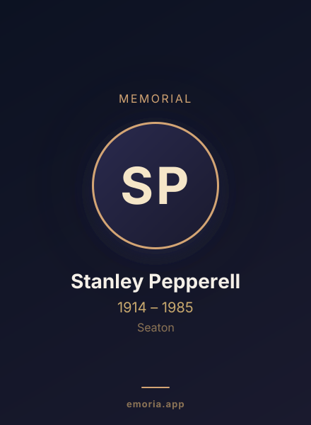 Memorial portrait of Stanley Pepperell