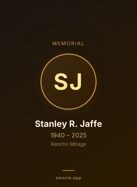 Memorial portrait of Stanley R. Jaffe