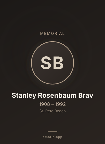 Memorial portrait of Stanley Rosenbaum Brav