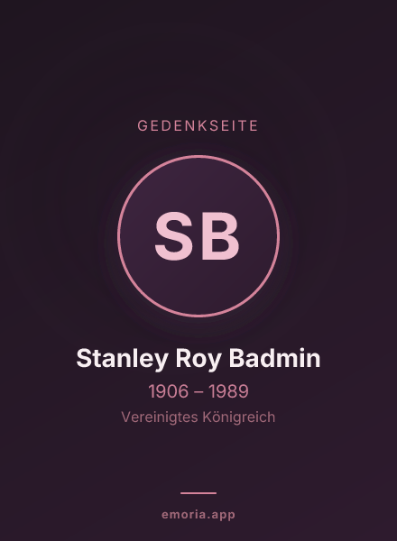 Gedenkportrait von Stanley Roy Badmin