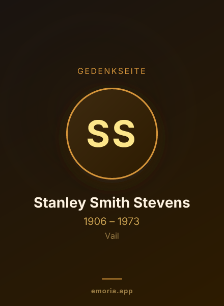 Gedenkportrait von Stanley Smith Stevens