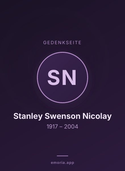 Gedenkportrait von Stanley Swenson Nicolay