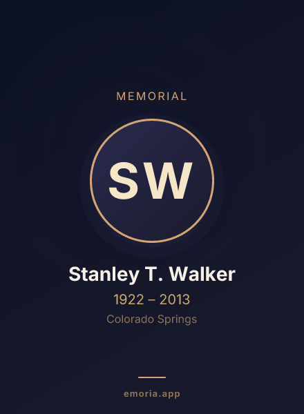 Memorial portrait of Stanley T. Walker