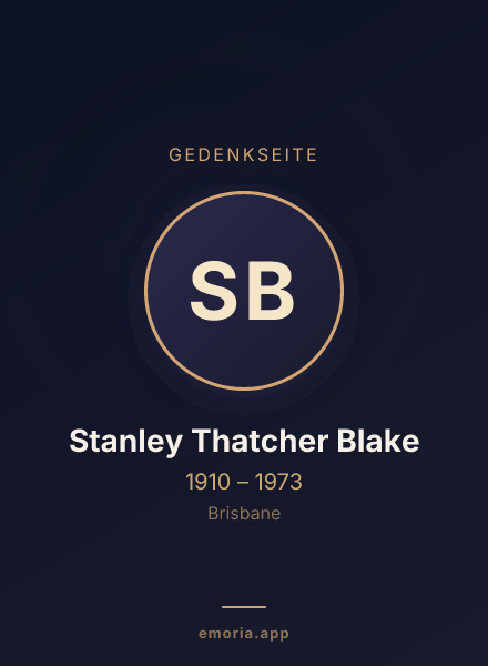 Gedenkportrait von Stanley Thatcher Blake