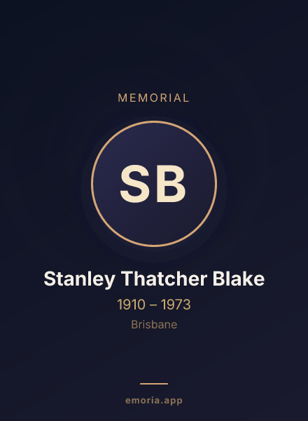 Memorial portrait of Stanley Thatcher Blake