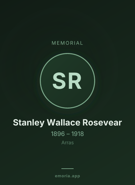 Memorial portrait of Stanley Wallace Rosevear