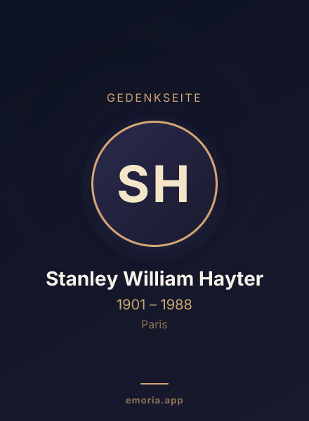 Gedenkportrait von Stanley William Hayter