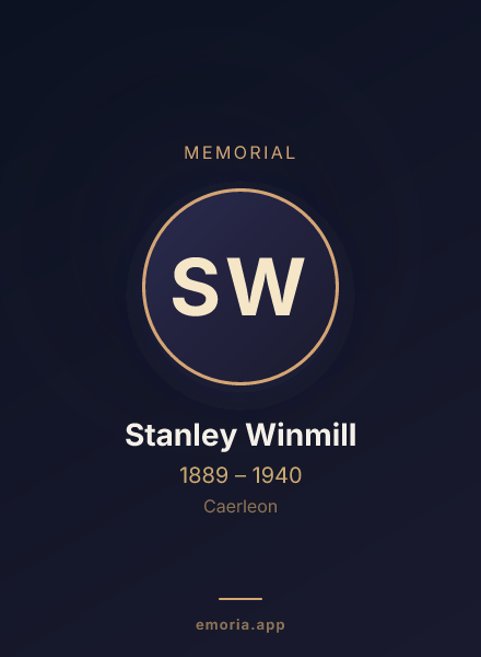 Memorial portrait of Stanley Winmill