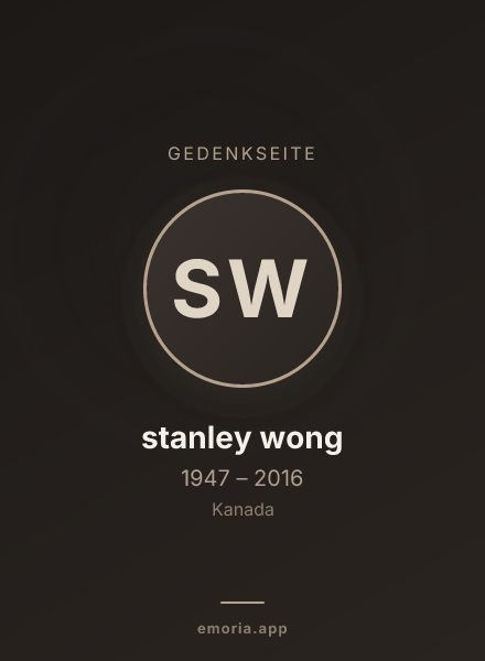 Gedenkportrait von stanley wong