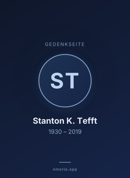 Gedenkportrait von Stanton K. Tefft