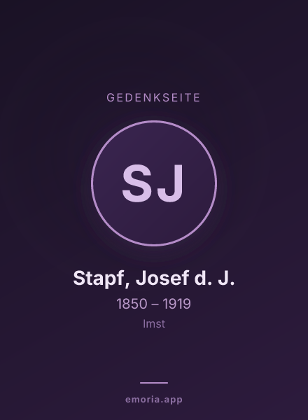 Gedenkportrait von Stapf, Josef d. J.
