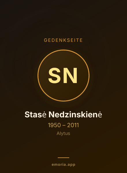 Gedenkportrait von Stasė Nedzinskienė