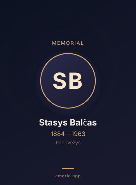 Memorial portrait of Stasys Balčas