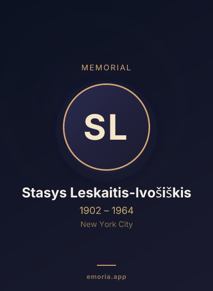 Memorial portrait of Stasys Leskaitis-Ivošiškis