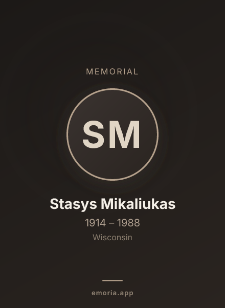 Memorial portrait of Stasys Mikaliukas