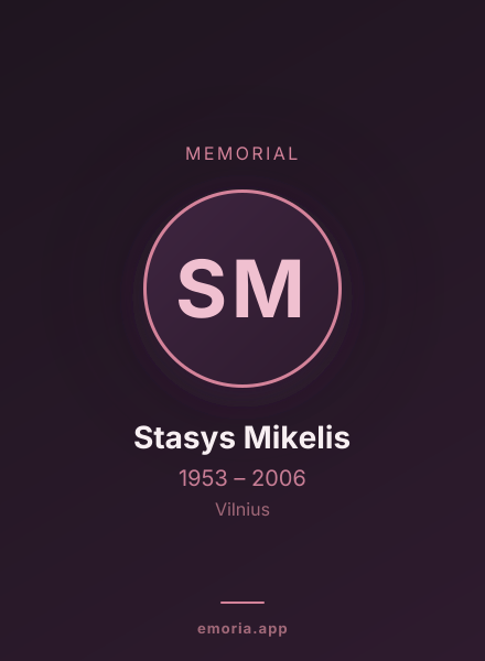 Memorial portrait of Stasys Mikelis