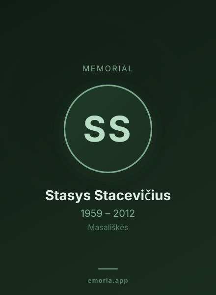 Memorial portrait of Stasys Stacevičius