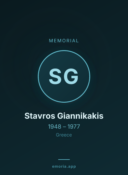 Memorial portrait of Stavros Giannikakis