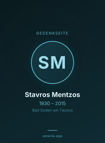 Gedenkportrait von Stavros Mentzos
