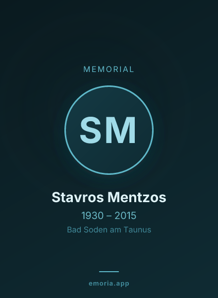 Memorial portrait of Stavros Mentzos