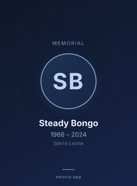 Memorial portrait of Steady Bongo