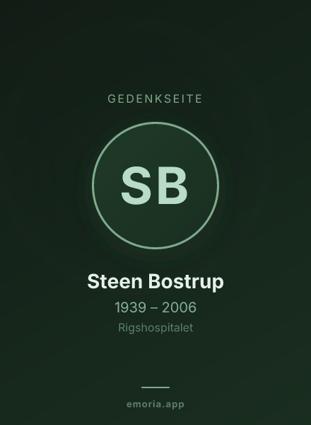 Gedenkportrait von Steen Bostrup