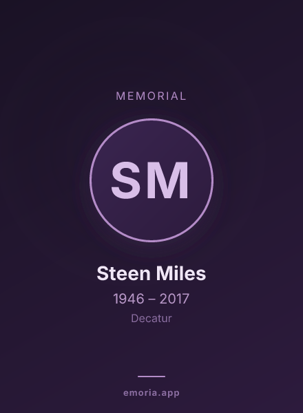 Memorial portrait of Steen Miles