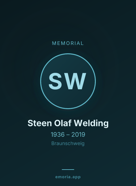 Memorial portrait of Steen Olaf Welding