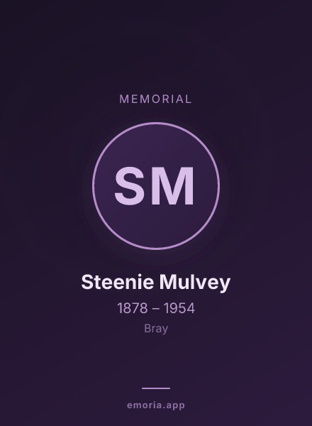 Memorial portrait of Steenie Mulvey