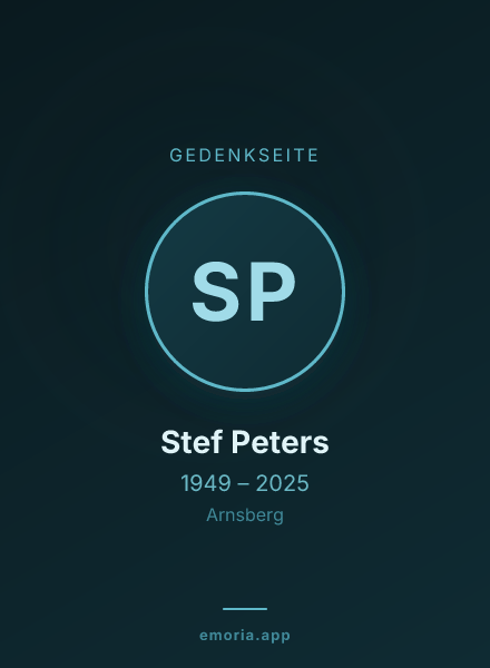 Gedenkportrait von Stef Peters