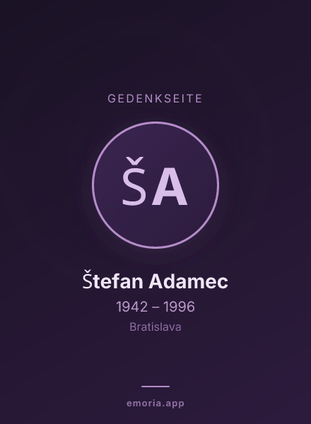 Gedenkportrait von Štefan Adamec