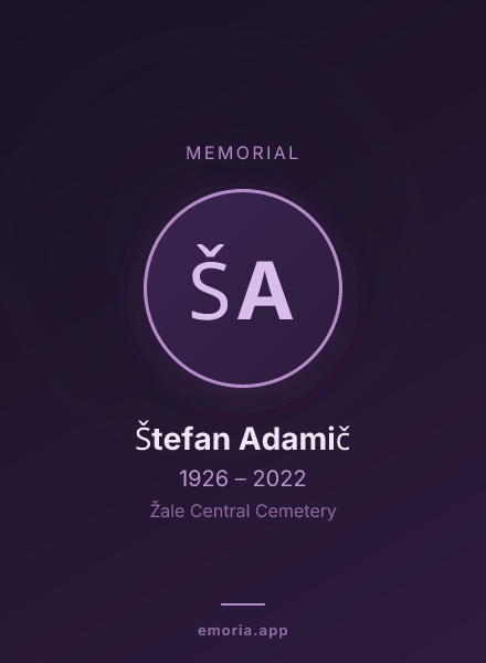 Memorial portrait of Štefan Adamič