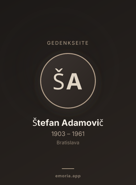 Gedenkportrait von Štefan Adamovič