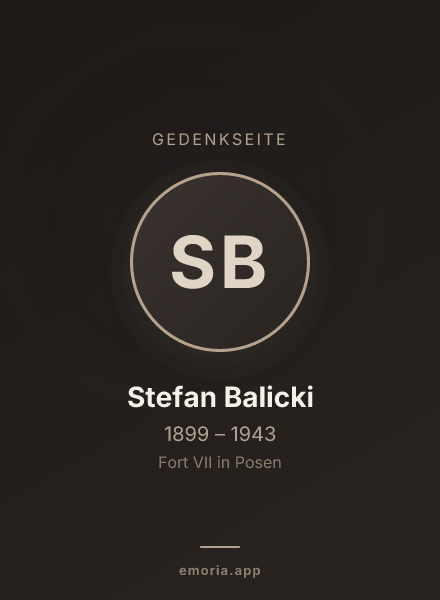 Gedenkportrait von Stefan Balicki