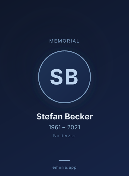 Memorial portrait of Stefan Becker