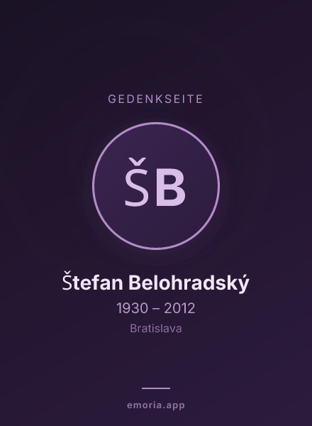 Gedenkportrait von Štefan Belohradský
