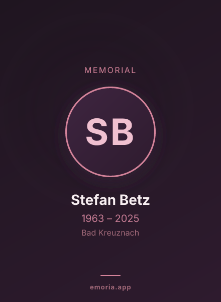 Memorial portrait of Stefan Betz