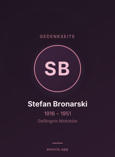 Gedenkportrait von Stefan Bronarski
