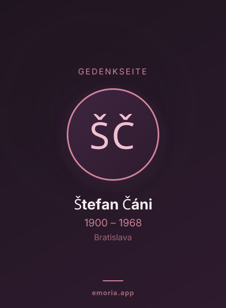 Gedenkportrait von Štefan Čáni