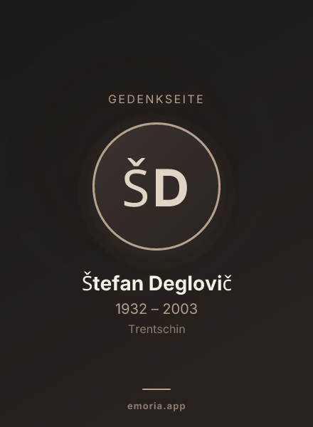 Gedenkportrait von Štefan Deglovič