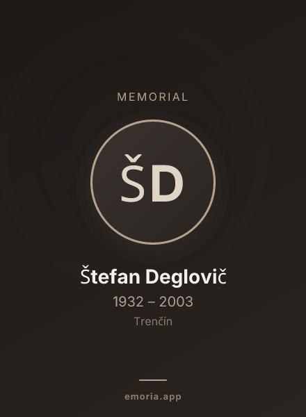 Memorial portrait of Štefan Deglovič