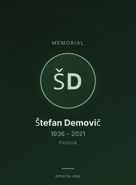 Memorial portrait of Štefan Demovič