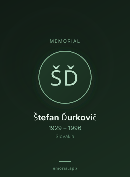 Memorial portrait of Štefan Ďurkovič