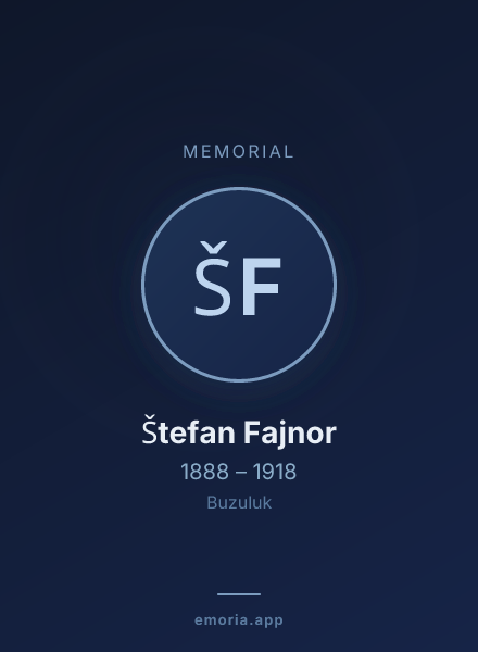 Memorial portrait of Štefan Fajnor