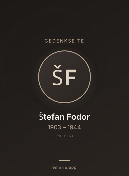 Gedenkportrait von Štefan Fodor