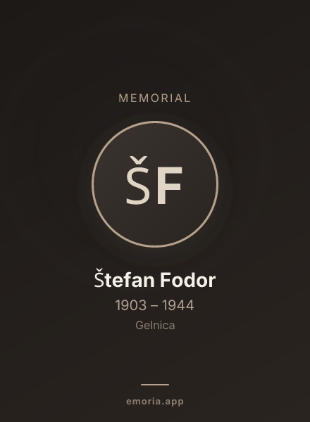 Memorial portrait of Štefan Fodor