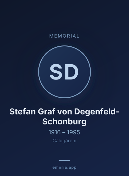 Memorial portrait of Stefan Graf von Degenfeld-Schonburg