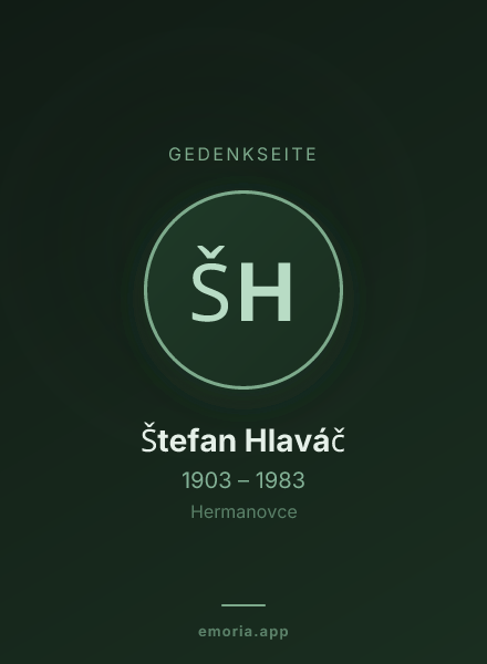 Gedenkportrait von Štefan Hlaváč
