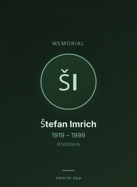 Memorial portrait of Štefan Imrich