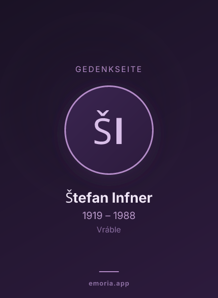 Gedenkportrait von Štefan Infner